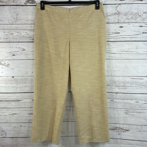 Alfred Dunner SZ 18 Prop Short Pants Elastic Waist Pockets Jute Tan Flat Front - Picture 1 of 4